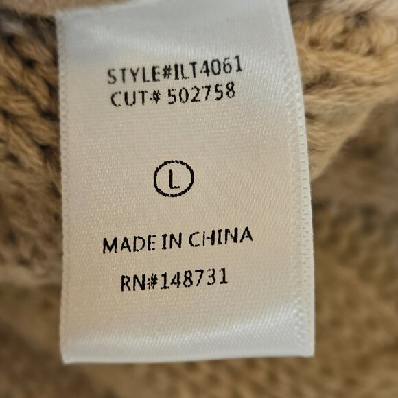 Romantic Beige Cable Knit Sweater Vest w/ Satin Bows NWT Size L - Picture 9 of 12